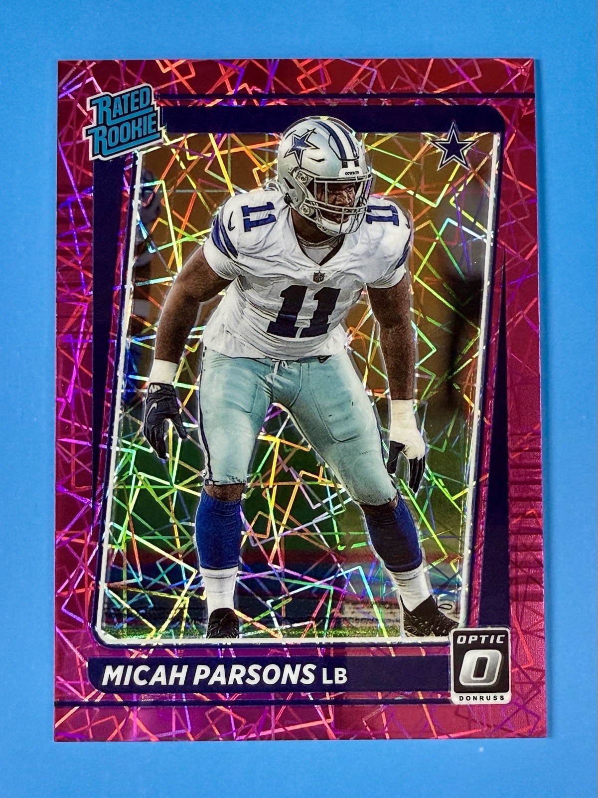 Micah Parsons 2021 Optic Rated Rookie #245 Pink Velocity Prizm #’d 72/79 RC