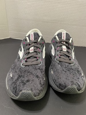 Brooks Adrenaline GTS 23 Shoes Womens Sz 9.5 Black Gray Purple Running Sneakers