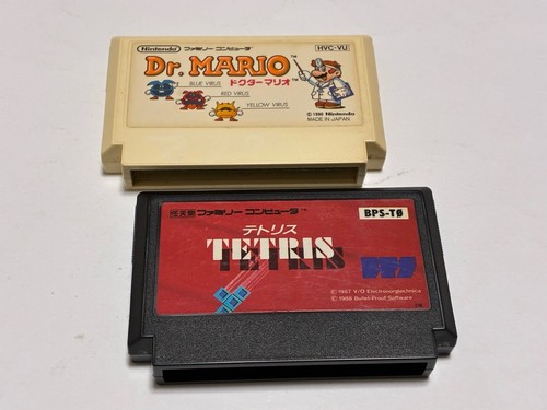 Dr.Mario + Tetris 2 Titles Lot Nintendo Famicom FC In Stock Japan import