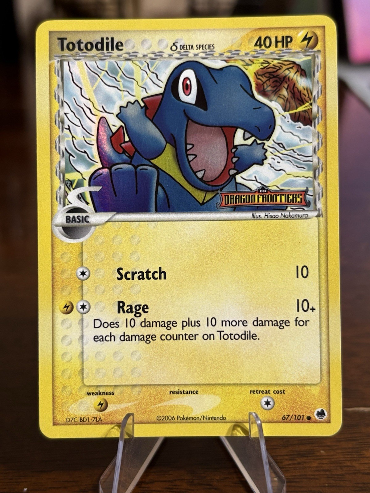 Pokemon Totodile - EX Dragon Frontiers 67/101 Reverse Holo Stamped NM