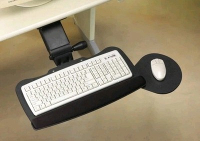OfficeSource OSF700BLK 20'' Lift & Lock Keyboard Tray Under Desk Mount New Sealed