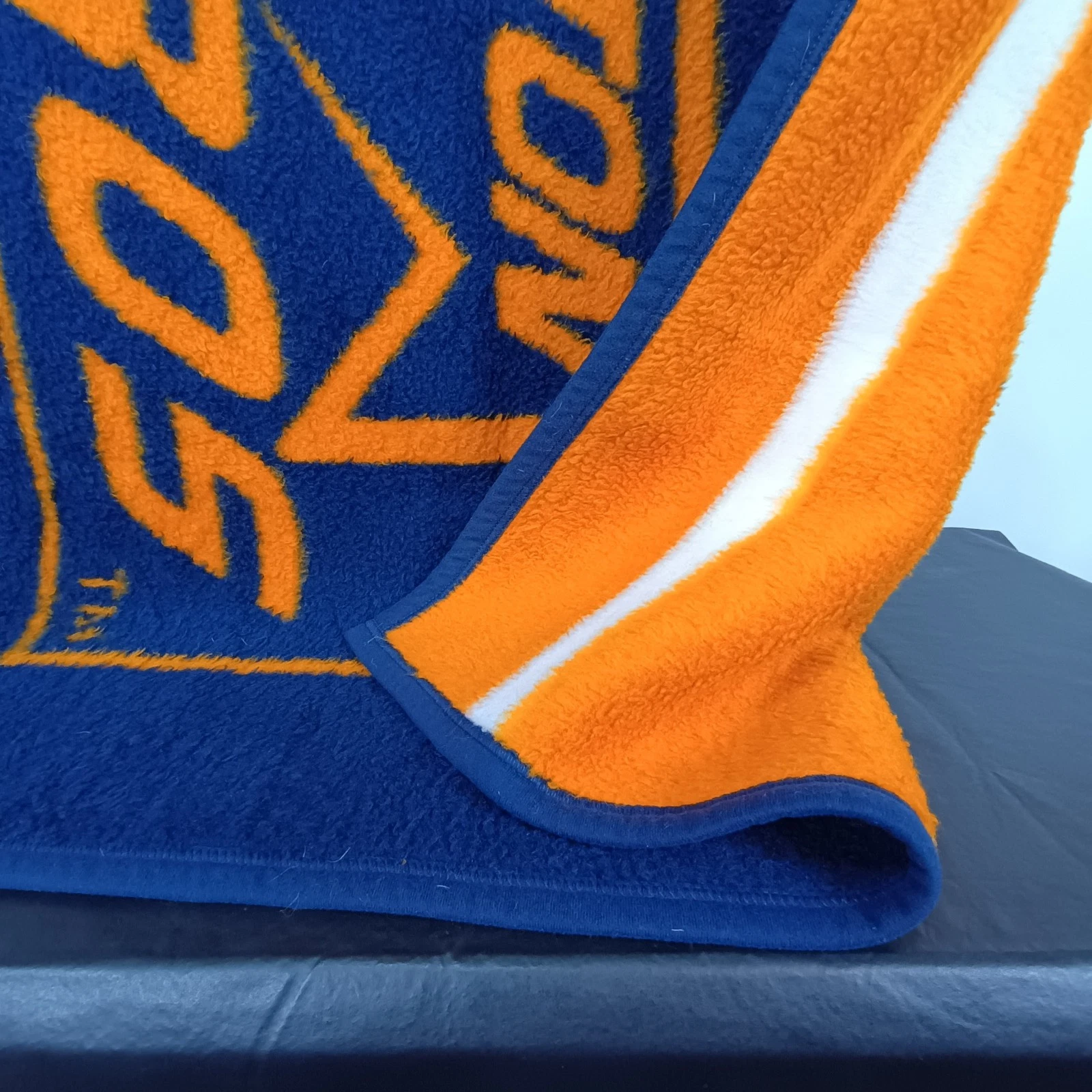 Vintage 1994 Houston Astros Biederlack Fleece Throw Blanket 48 X 55" Navy/Orange