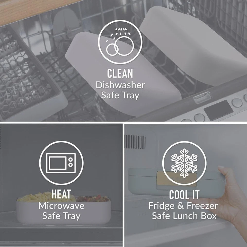 Bentgo для взрослых бенто ланч-бокс офисная работа герметичный контейнер для пищевых продуктов, синий - Изображение 4 из 4