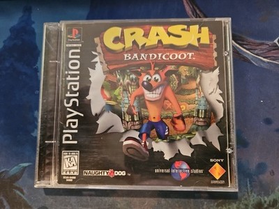 Crash Bandicoot Sony PlayStation 1 PS1 BLACK LABEL COMPLETE CIB **TESTED**