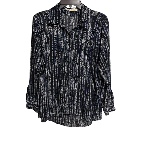 Camicia donna Michael Michael Kors blu trasparente con colletto e bottoni taglia M