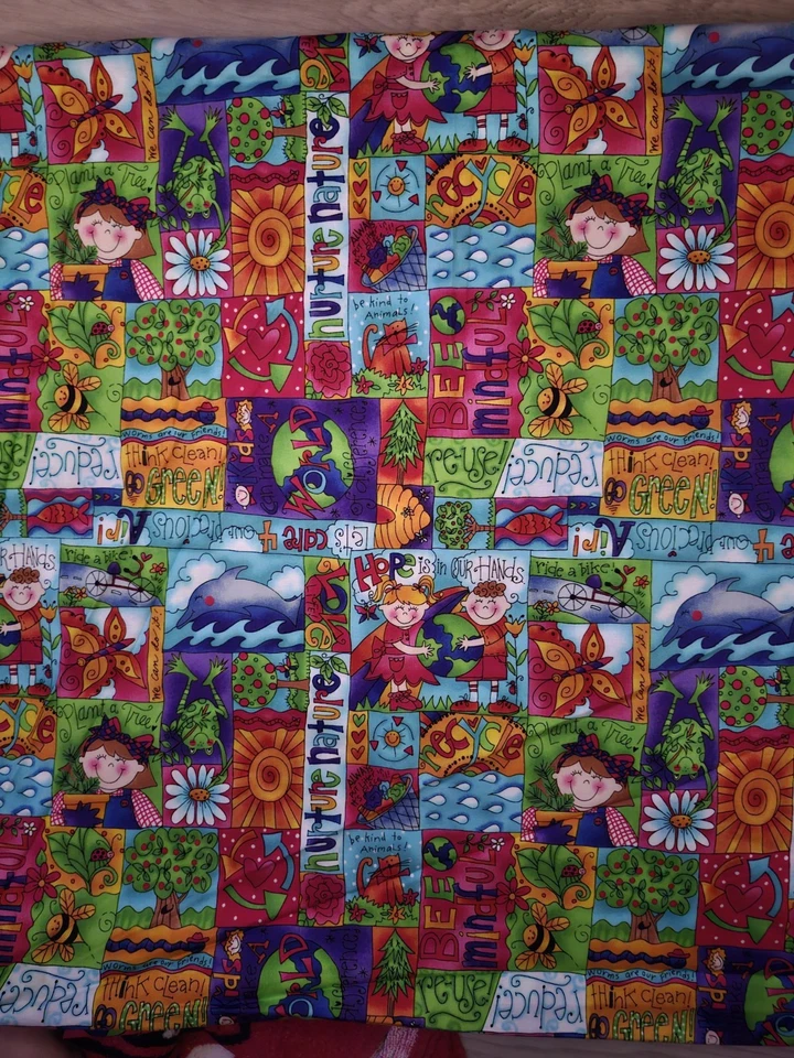 Kids Go Green 2008 Kari Pearson Acolchado Tesoros Reciclar Reutilizar Tierra Tela Yd Foto 3 de 4
