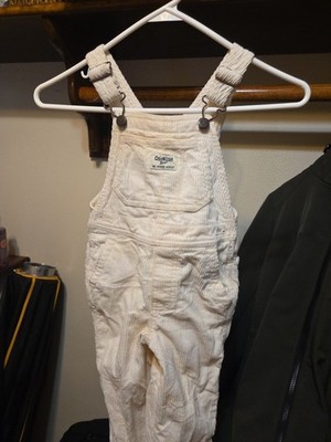 Classic Oshkosh BGosh Corduroy Overalls,size 2T, Cream, Neutral