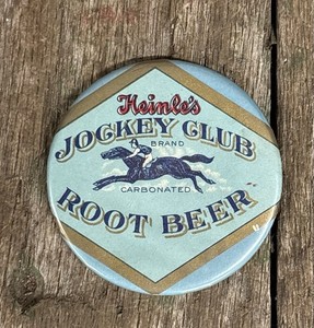 VERY RARE Antique Early 1900s Heinle's Jockey Club Root Beer Advertising Mirror