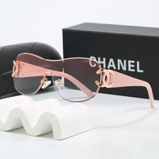 AUTHENTIC CHANEL PINK LENS POLARIZED RECTANGLE SUNGLASSES BOX CASE! SHIPS TODAY!