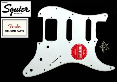 Genuine Fender Squier Fat Strat HSS Pickguard White 1-Ply  STRATOCASTER w/Screws