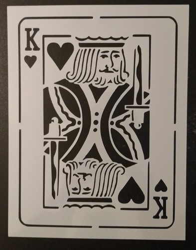 Playing Card Jack Queen King Ace Hearts Spades Clubs Diamonds 8.5" x 11" Stencil - Picture 11 of 19