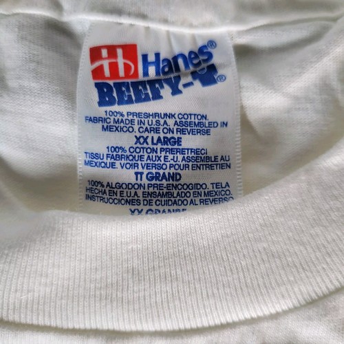 Vintage Amway Global T-Shirt weiß Gr. 2XL Globe Flags Hanes Beefy T - Bild 2 von 6