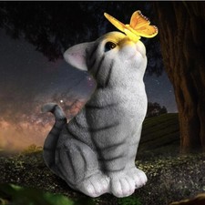 Solar Garden Light Cat Butterfly Statue Decor For Home Best Gift For Family