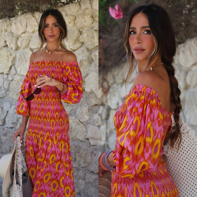 open lace back dress ZARA. Pink zigzag orange dress. Size XS (S/M)  Hibuy market