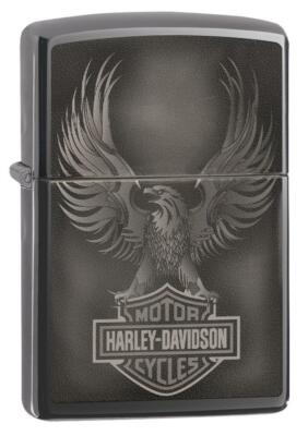 Zippo Windproof Harley Davidson Lighter, Eagle & Bar Logo, 49044