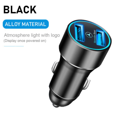 For Mercedes USB 30W Car Charger  Cigarette Lighter Adapter With Ambient Light