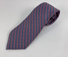 Turnbull & Asser Hand Made In England PINK SLATE BLUE DIAMOND Silk Mens Necktie