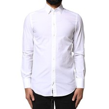 DOLCE & GABBANA Shirt White Cotton MARTINI Formal Men Dress 37/US14.5/XS 670usd