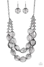 Icy Illumination Jewelry - Black, Paparazzi - Accessories - Necklace, 2 Layers. 
