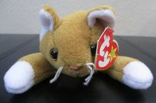 Ty Beanie Baby Nip The Tan Cat 4th Generation Hang Tag  3rd Tush Tag CREASED