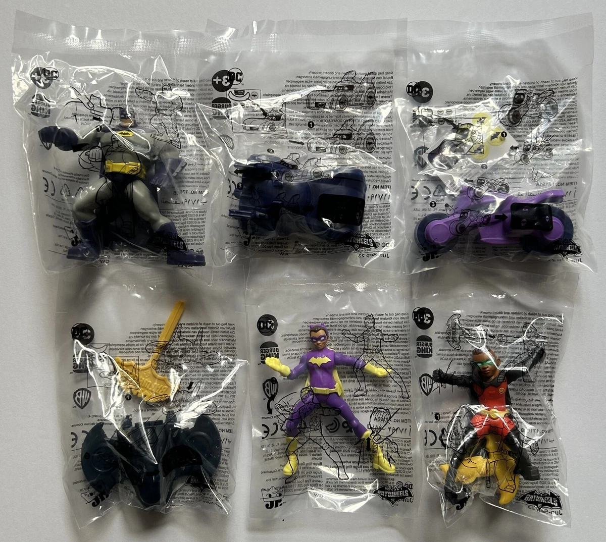 2023 Burger King DC Comics BATWHEELS Toys Complete Set Of 6 Free Shipping