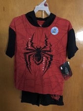 Spiderman Hoodie Tshirt Shorts Boys 7 Small