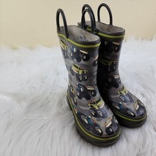Western Chief Boys Waterproof Printed Rain Boot Pull On Monster Crusher 7-8