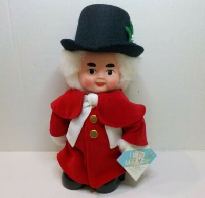 VTG MARSHALL FIELD Co UNCLE MISTLETOE MUSICAL DOLL 11'' TALL WIND-UP EDEN SANKYO