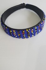 Handmade Seed Bead headband. Multicolor seed bead headband. Kenyan Headband.