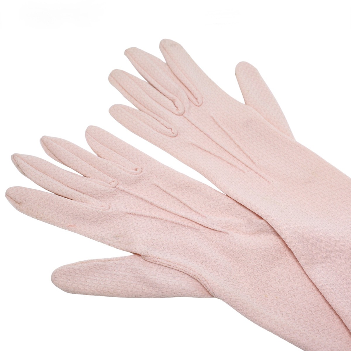 Vintage Pink Kayser Gloves Forearm Length Textured Weave