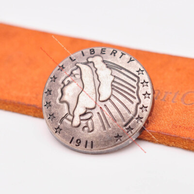 10X Western Silver Indian Head Star Liberty Leathercraft Purse Coin Conchos 29mm