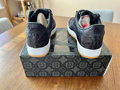 Size 10 - Nike Fragment Design x CLOT x Air Force 1 Black Silk