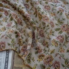 Vintage Rose Bouquet French Cottagecore Jacquard Tapestry Upholstery Art Fabric