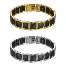 Men Magnetic Bracelet Arthritis Pain Relief Sleek Stainless Steel Therapy Bangle