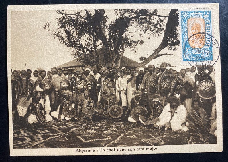 1931 Dire Daoua Ethiopia RPPC Real Picture Postcard Cover Abyssal Chief