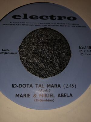 marie & mikiel abela Electro records 45rpm id-dota tal mara