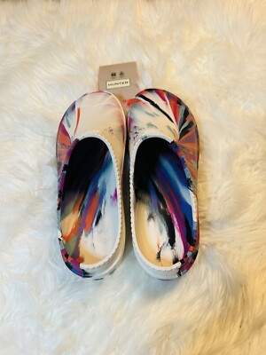 HUNTER White In/Out Bloom Clogs Slip-on Algae Foam | eBay display picture 1