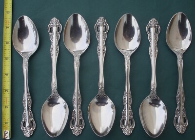 Rebacraft L'AMOUR 7 Oval Soup Spoons Japan Stainless Reticulated Reed & Barton
