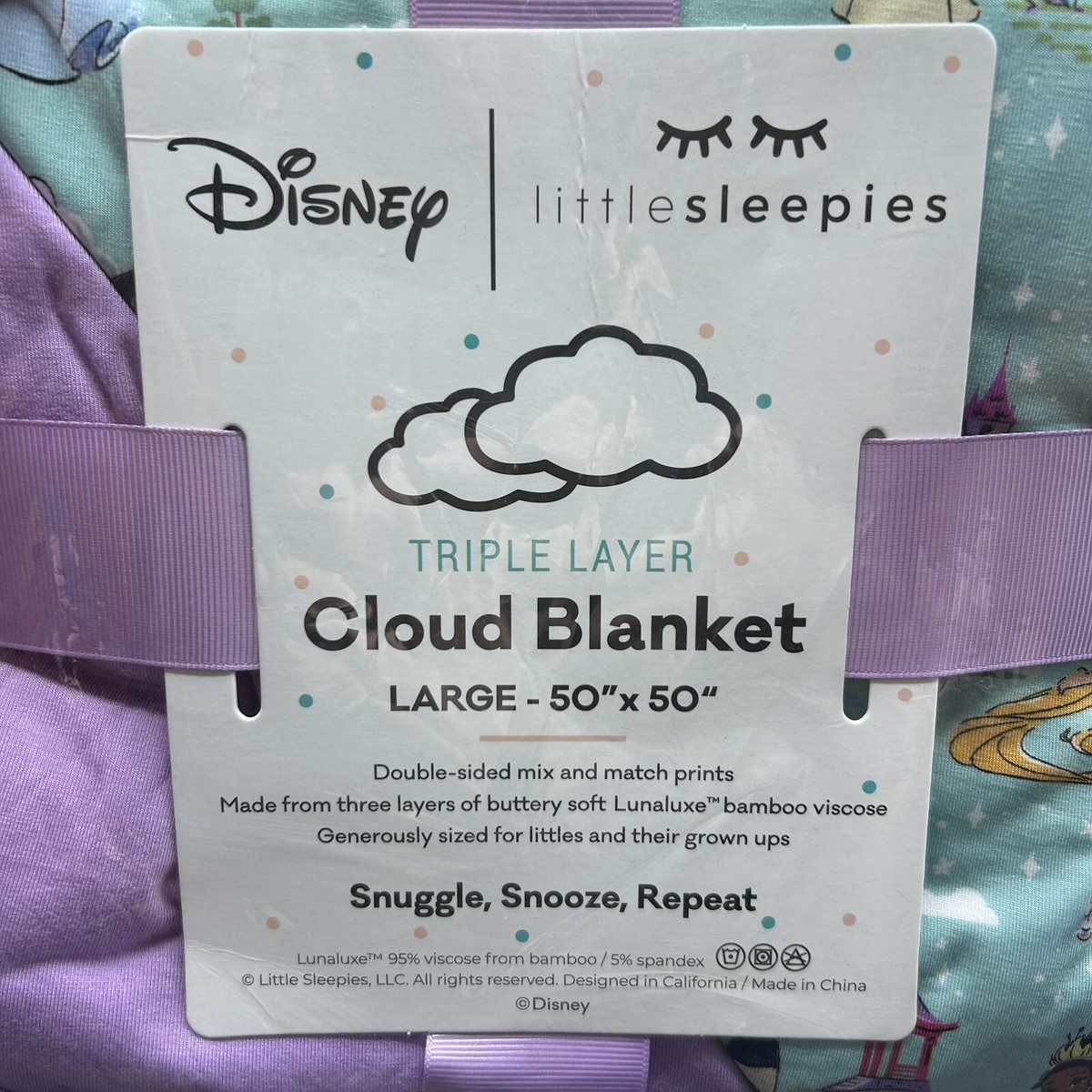 Little Sleepies Cloud Blanket Disney Princesses Bamboo Large  display picture 1