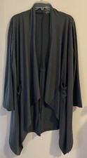 Tank Womens Large Gray Long Sleeve Open Front Oversized Cardigan W/Pockets A2246