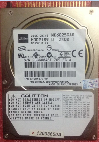 Toshiba MK6025GAS 60GB 60 GB 4200 RPM 2.5" IDE PATA 8M HDD For Laptop Hard Drive
