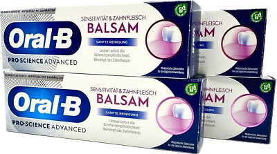 4x Oral-B Zahnpasta Sensitivität & Zahnfleisch Balsam - Sanfte Reinigung 4x 75ml