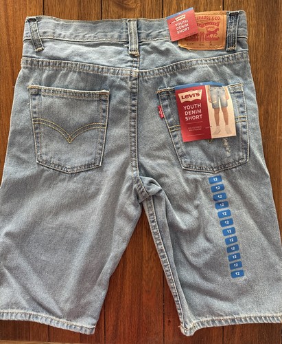 Levi's Boy's 511 Adjustable Waistband Slim Fit Distressed Denim Shorts - Picture 2 of 4