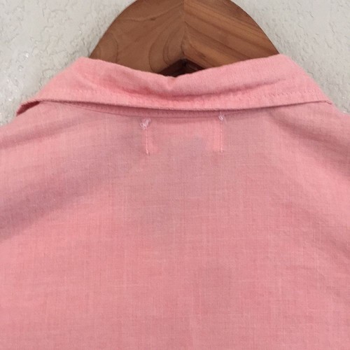 Old Navy Boys Sz S 6/7 Salmon Chambray Button Shirt 100% Cotton - Picture 4 of 11