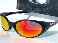 NEW Oakley EYE JACKET Matte Black POLARIZED Galaxy RUBY Sunglass 9438