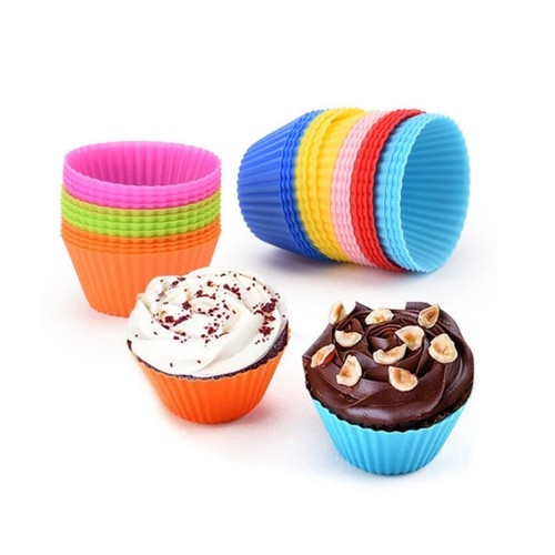 Silicone Round Cup Cake Mold Muffin Cupcake Cases Reusable Mini Baking Cup Tools - Imagen 1 de 13