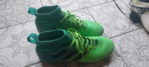 Adidas Techfit Rasen Fußball Schuhe Gr.40 grün Fußballschuhe Noppen Socken - Bild 2 von 5