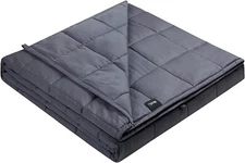 25 lb Weighted Blanket 60"x80" Dark Grey Queen Size Weighted Blanket Glass Beads
