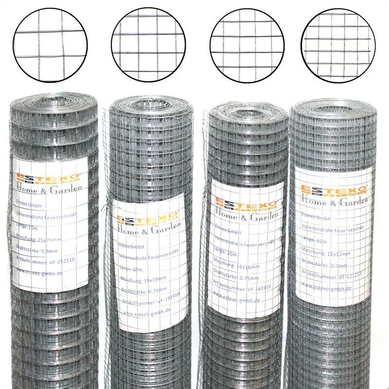 ESTEXO Volierendraht 4eck Voliere Käfig Maschendrahtzaun Gartenzaun Zaun verzinkt