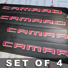 4Pcs RED Car Threshold Strip Door Plate Sill Scuff Cover Stickers for CAMARO